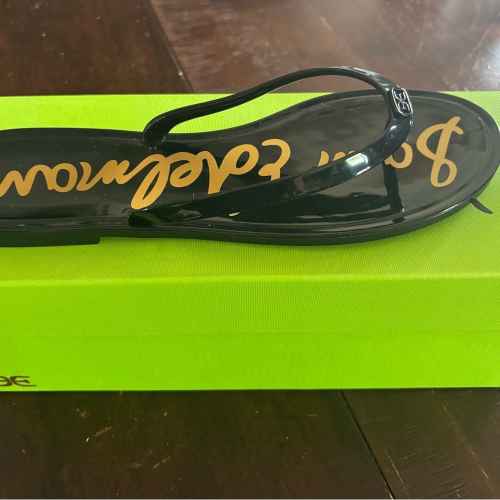 Sam Edelman Black Jelly Flip Flops